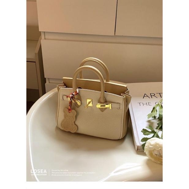 Túi chữ H tag gấu Bikin size 20 chất da togo hàng QC cao cấp