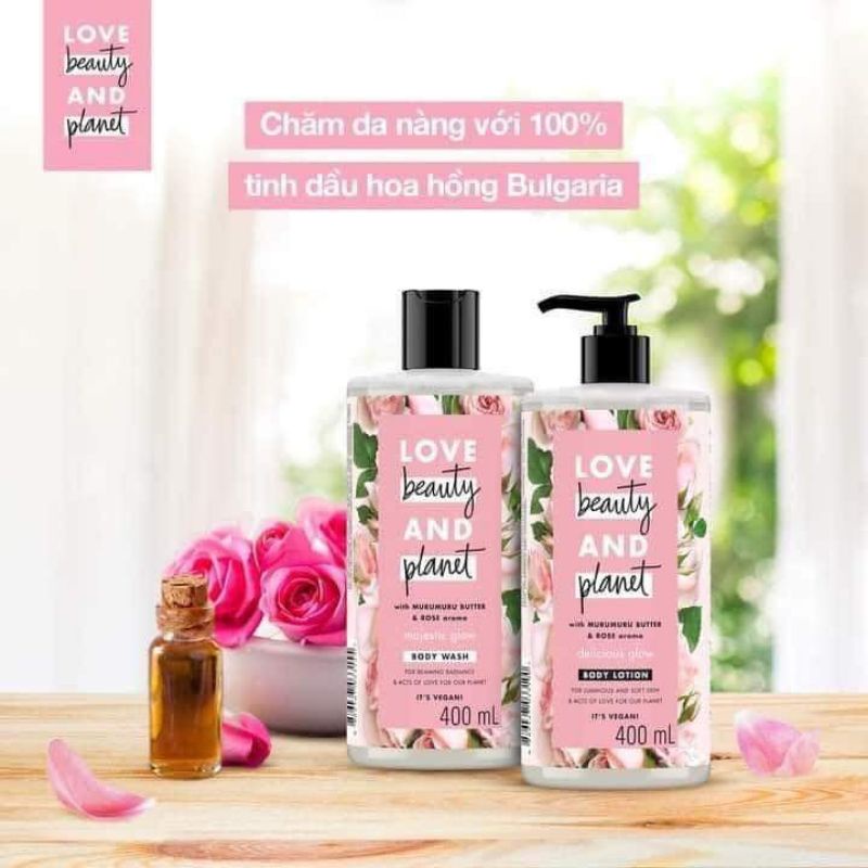 CHÍNH HÃNG sữa dưỡng thể LOVE BEAUTY AND PLANET 400ML