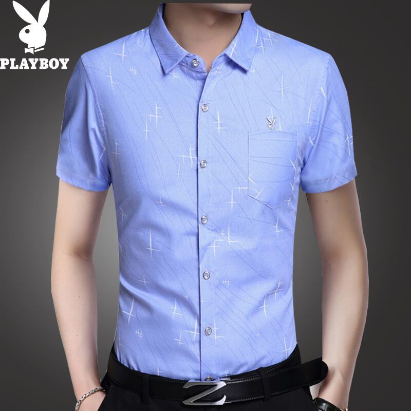 Áo sơ mi ngắn tay ôm dáng phối túi size lớn thời trang công sở mùa hè cho nam | BigBuy360 - bigbuy360.vn