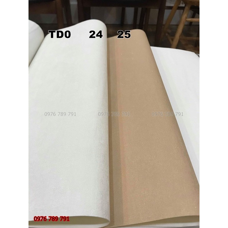 Giấy Dán Tường Trơn Màu Trắng , Màu Nâu Cho Phòng Ngủ, Phòng Khách, Lụa Không Keo, Khổ 10m x 53 cm