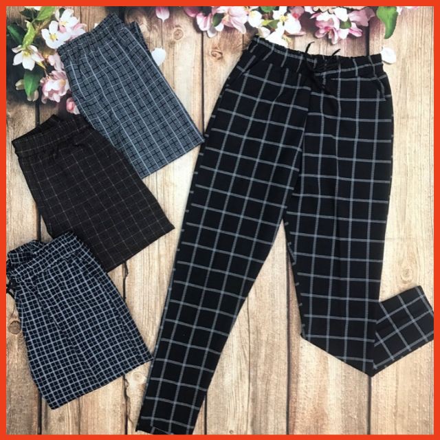 💝Free ship💝Quần baggy kẻ ca rô thu đông siêu đẹp chất