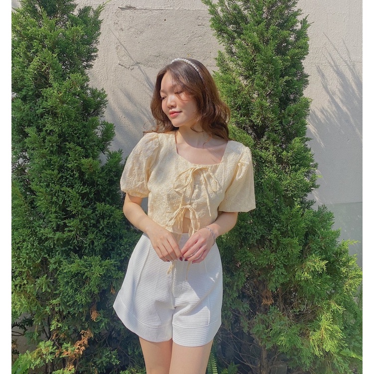 Quần short lưng cao ống rộng LUCETFASHION Emily