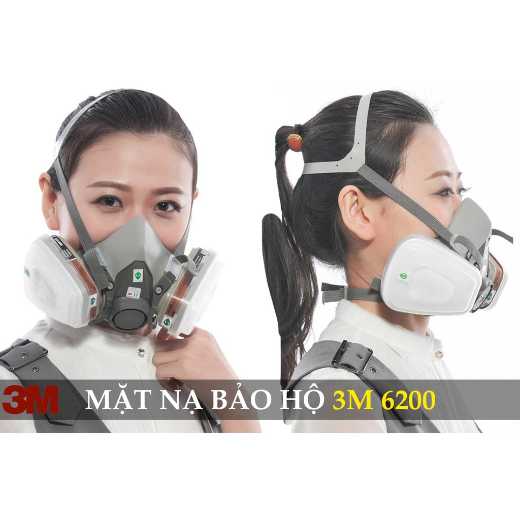 Bộ mặt nạ phòng độc 3M 6200 chuyên bảo vệ khỏi hóa chất và bụi mịn PM 2.5