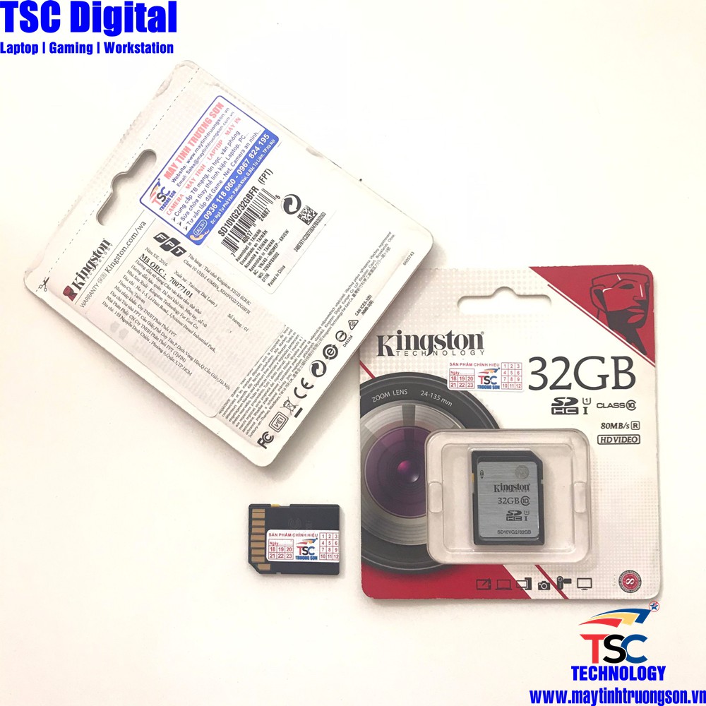 Thẻ Nhớ KINGSTON 32GB SDHC CLASS 10 UHSI 45MB/S_SD10VG2/32GBFR