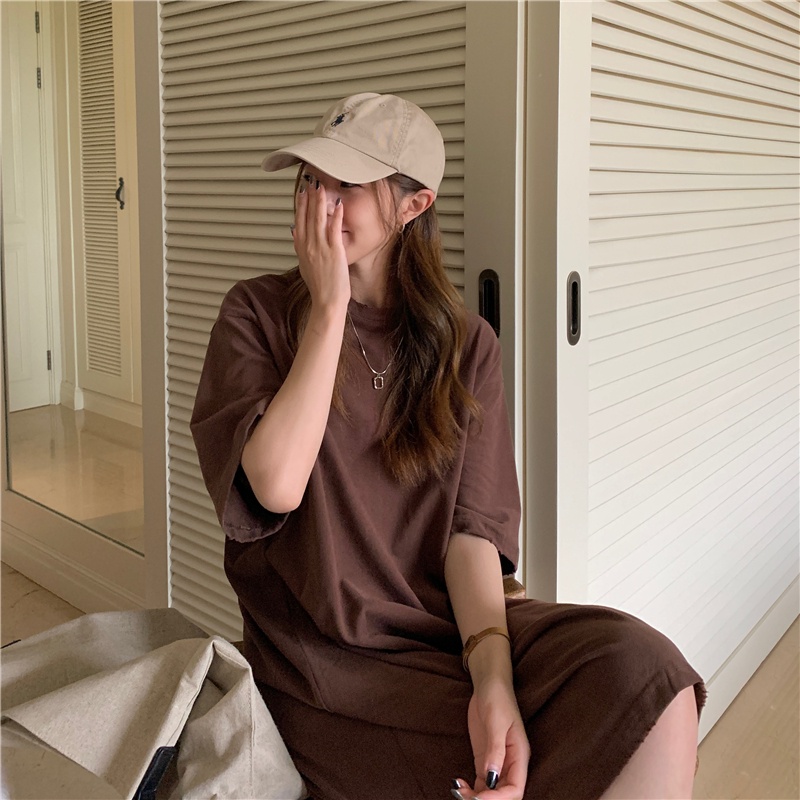 Áo thun SUXI ngắn tay cổ tròn màu sắc đơn giản phong cách thời trang mùa hè