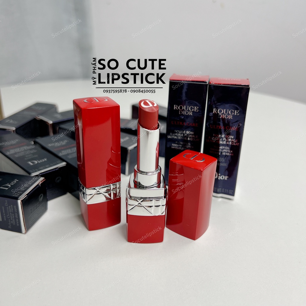 Son Diior Rouge Ultra Care 635 Ecstase/ 808 Caress 3,2g Box Xấu - Đỏ Hồng Cam