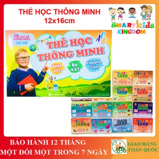 Bộ Thẻ Học Thông Minh 18 Chủ Đề, 288 Thẻ - Song Ngữ Anh-Việt Cho Bé Từ 2-6 Tuổi (12*16cm)