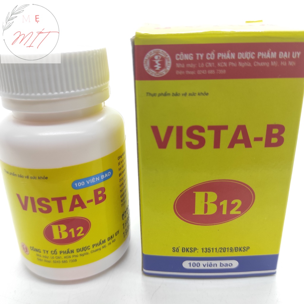 VISTA-B B12 - Lọ 100 Viên Bổ Sung Vitamin Nhóm B Vitamin B1 B2 B5 B12 PP