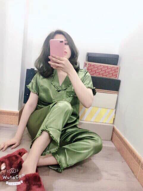 [MÀU MỚI] ĐỒ BỘ PIJAMA LỤA VIỀN BÈO - TAY NGẮN QUẦN DÀI | BigBuy360 - bigbuy360.vn
