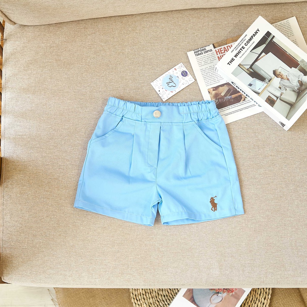 Quần đùi kaki, quần short kaki cho bé trai thêu POLO từ 7kg- 22kg QK19