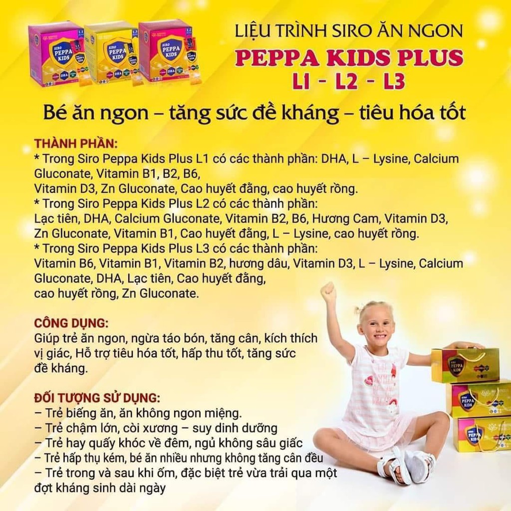 Bé ăn ngon ngủ ngon với Siro Peppakids Plus L1