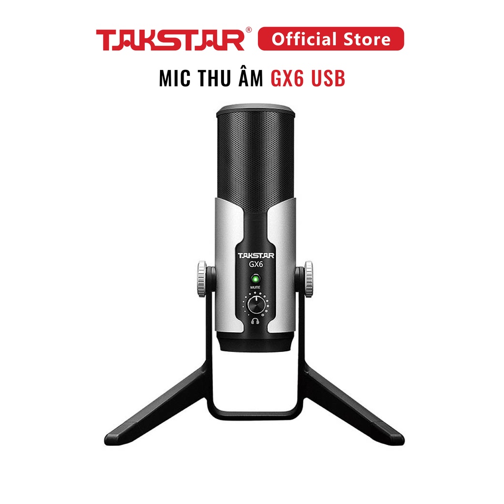 Mic Thu Âm Máy Tính Takstar GX6 USB Dành Cho Game Thủ, Lồng Tiếng, Hát Livestream Chính Hãng Cao Cấp Bảo Hành 1 Năm