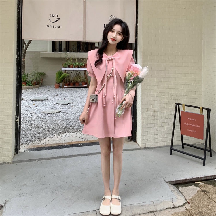 ❤Váy babydoll Đầm Hồng Tay Phồng Ôm Dáng Mẫu Mới 2022 Thời Trang Mùa Hè Cho Nữ