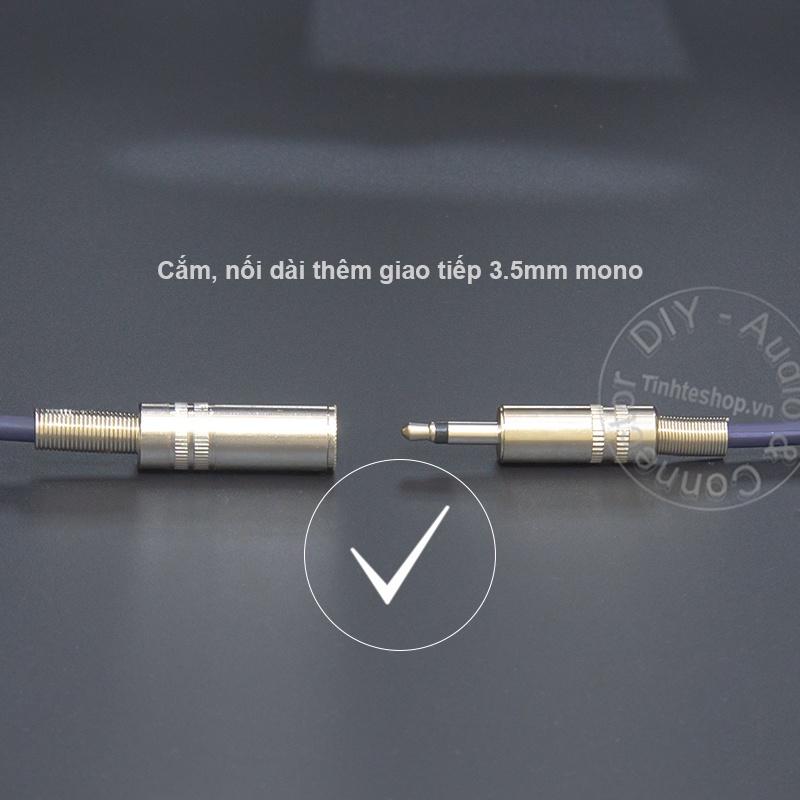 Dây 3.5 nối dài mono DIY 0.3 đến 5 mét - 3.5mm mono male to female audio cable