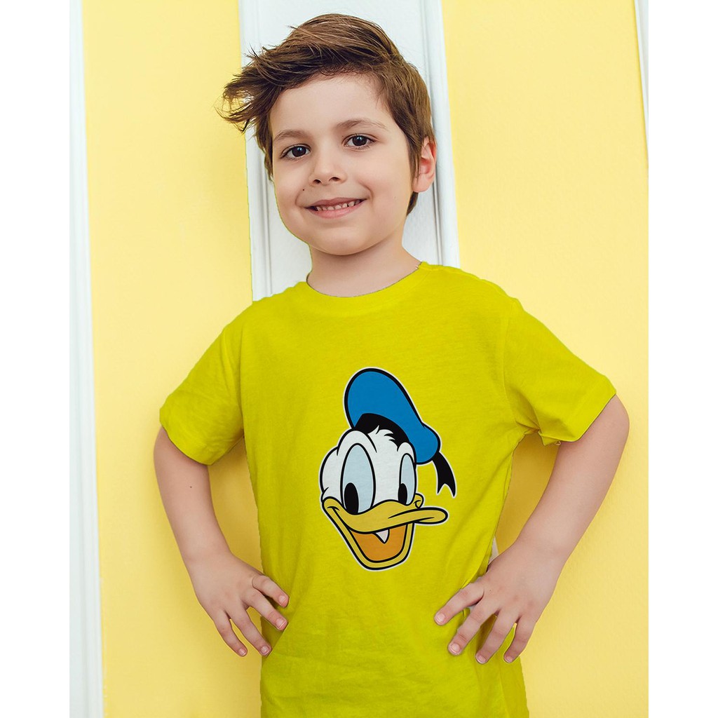 Áo thun Trẻ em in hình Khuôn mặt Donald Cotton Thun - Dẽ Thương