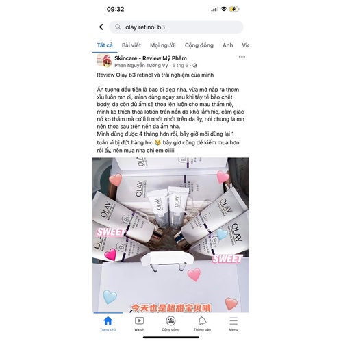 Dương thể trắng da B3 + Retinol Olay đình đám