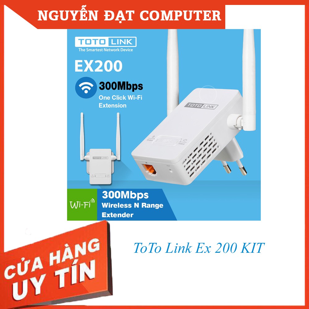 Bộ Mở Rộng Sóng Wifi Totolink EX200 Chuẩn N Tốc Độ 300Mbps - Hãng phân phối chính thức