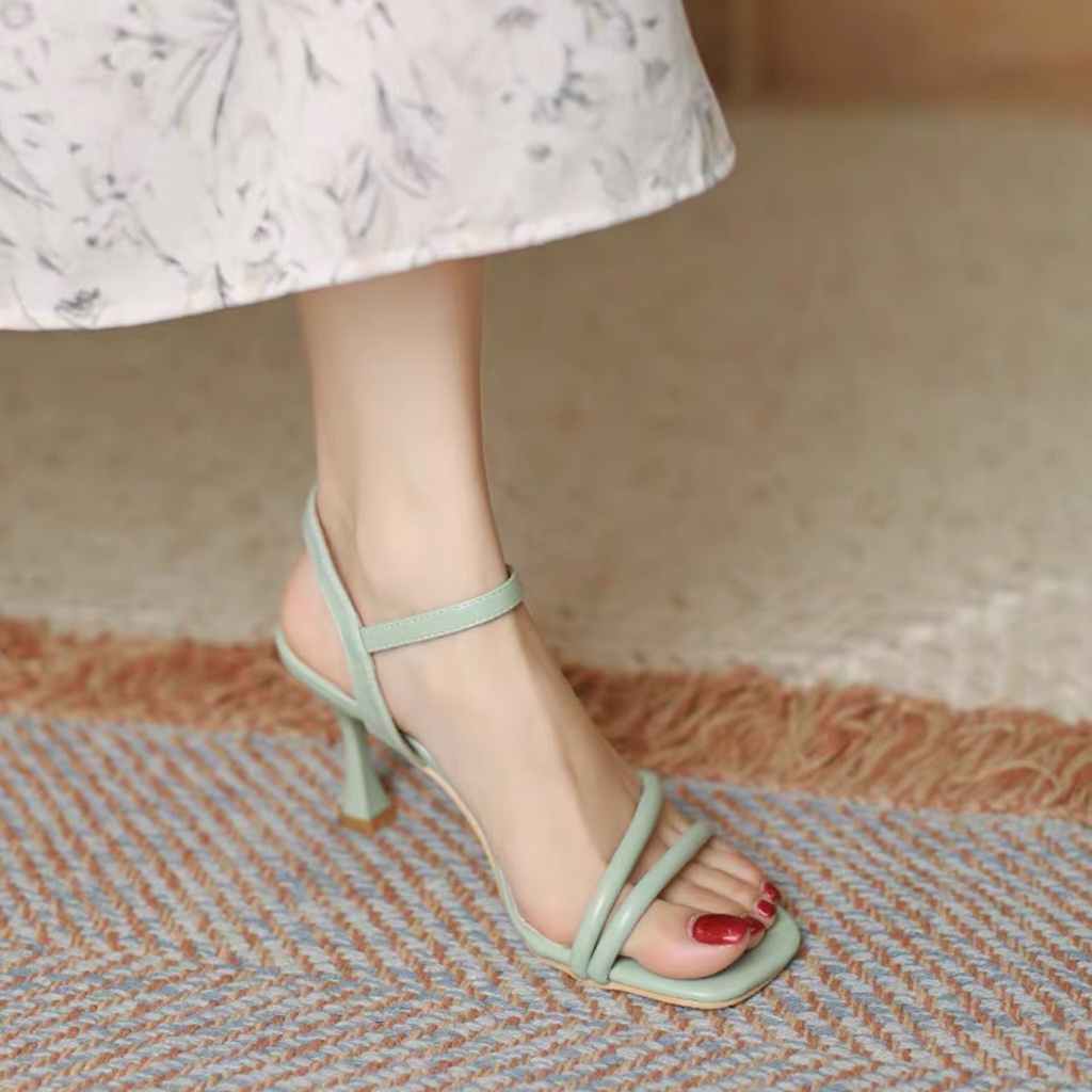 Sandal cao gót gót nhọn 7 phân quai mảnh hot trend năm nay Mã S489