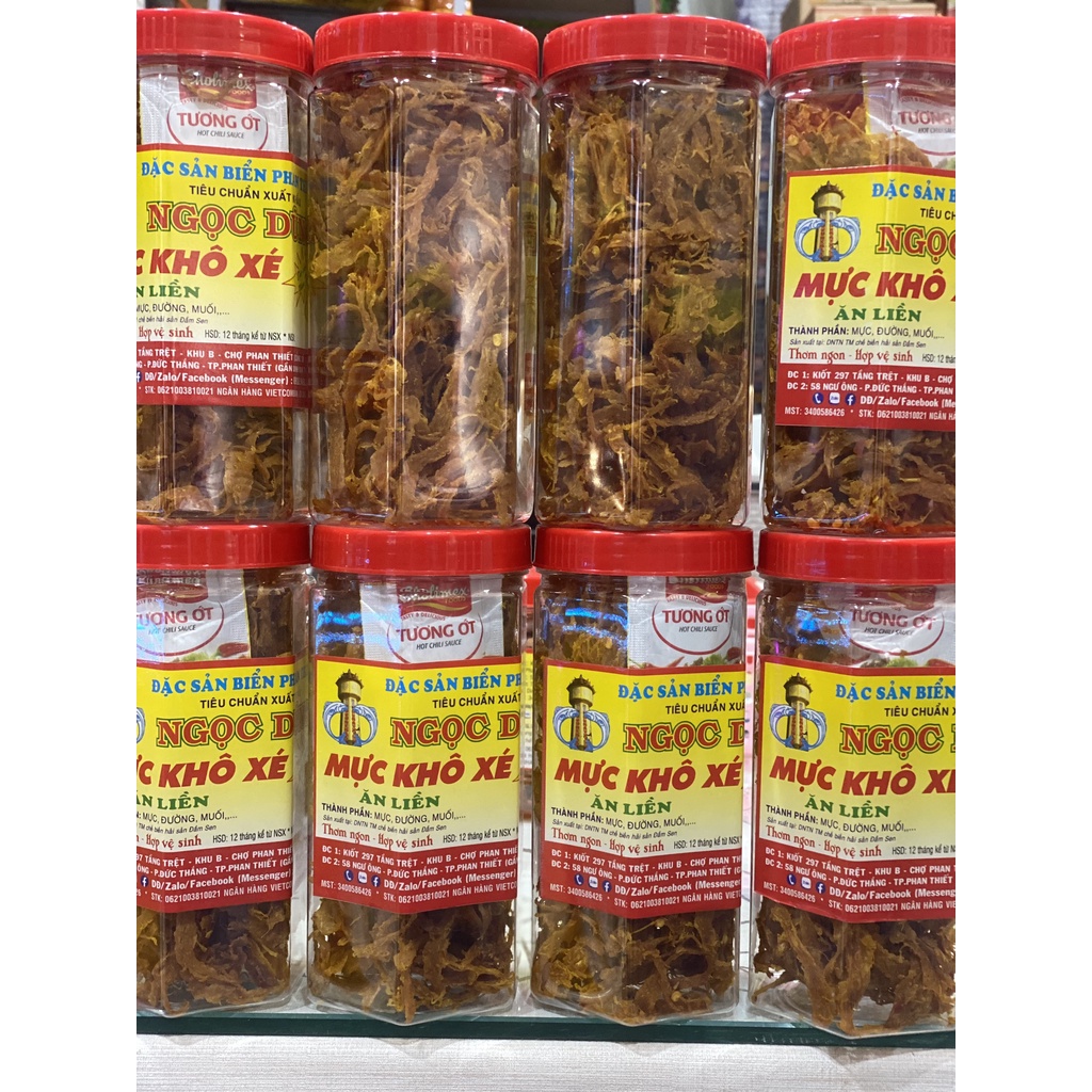 Mực Khô Xé Sợi ( ăn liền ) là món ăn ngon của Shop Đặc Sản Biển Phan Thiết NGỌC DŨNG; Hộp 200 gram. HSD 12 tháng