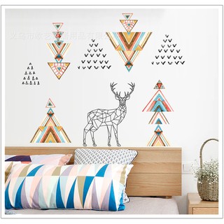Decal Dán Tường Hươu Thổ Cẩm
