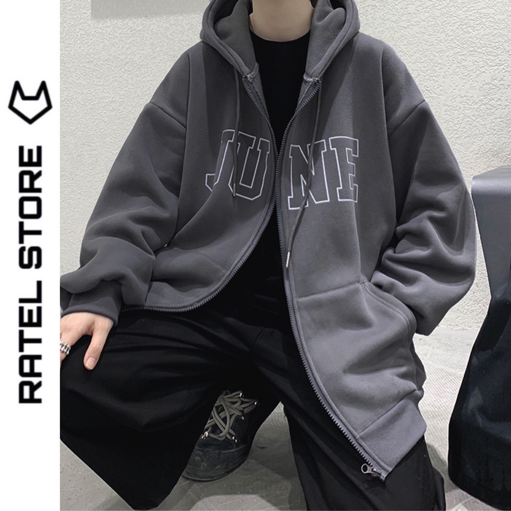 Áo Khoác Local Brand Jacket Hoodie Zip Nỉ Thu Đông Nam Nữ JUNE Unisex Form Rộng