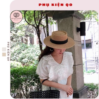 Mũ cói gấu Panda vành cứng M22
