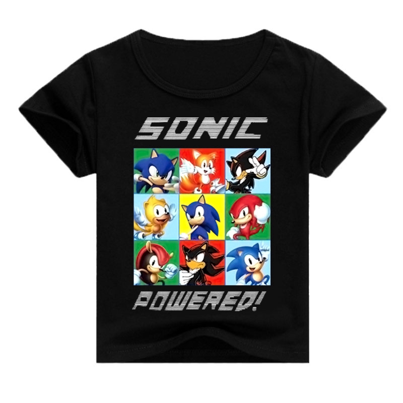 Áo Thun Cotton In Hình Nhím Sonic Cho Bé Trai Và Bé Gái