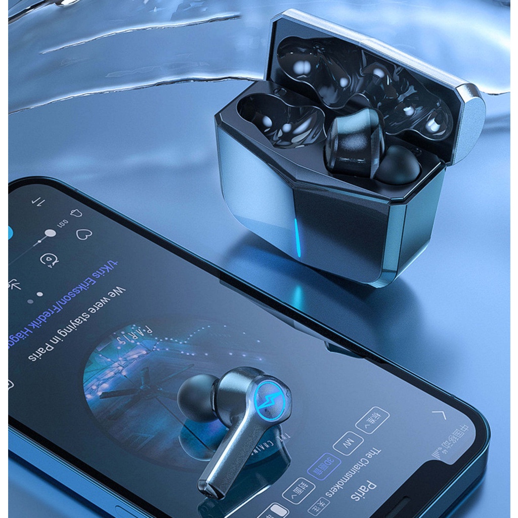 Tai Nghe Bluetooth Lightning TWS-02 Bass Mạnh - Tai Nghe Không Dây, Có Mic, Pin Siêu Khỏe, Độ Trễ Thấp, Cảm Ứng Vân Tay