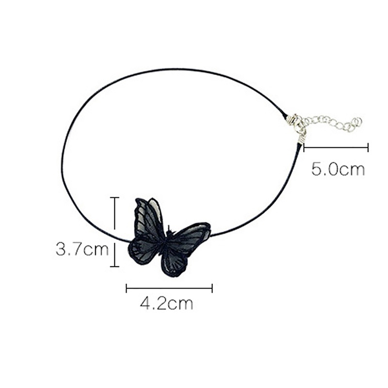 Vòng cổ choker ren hình bướm trắng / đen