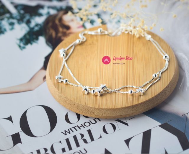 Lắc chân đính hạt hình sao Lymlym Silver bạc 925 cao cấp | BigBuy360 - bigbuy360.vn