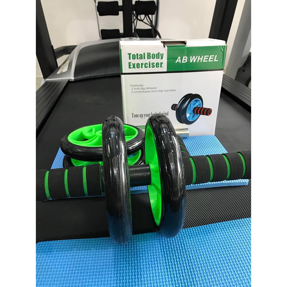 Con lăn tập cơ bụng bánh xe xanh lá