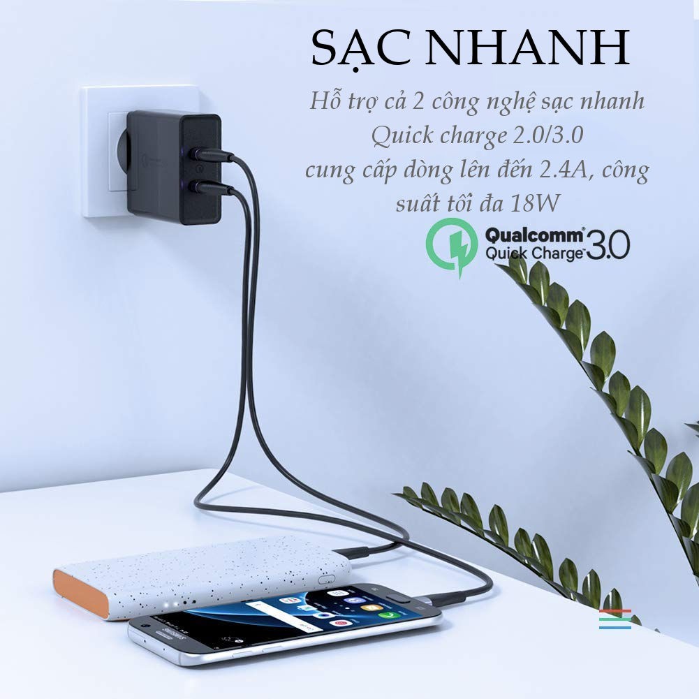 Cáp sạc và truyền dữ liệu cho điện thoại Android UGREEN ED017 hỗ trợ công nghệ sạc Quick 3.0