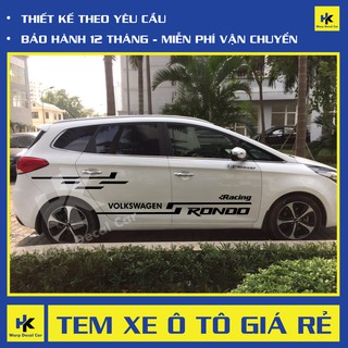 Tem xe Rondo dán 2 bên sườn - tem xe ô tô giá rẻ hà nội