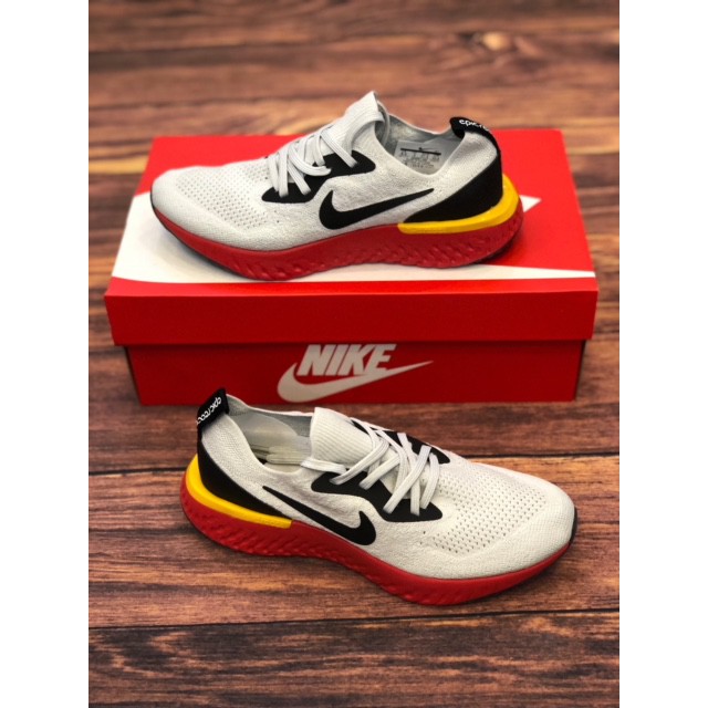 GIÀY EPIC REACT FLYKNIT NAM NỮ NHẸ ÊM BỀN GYM THỂ THAO (XÁM ĐỎ)