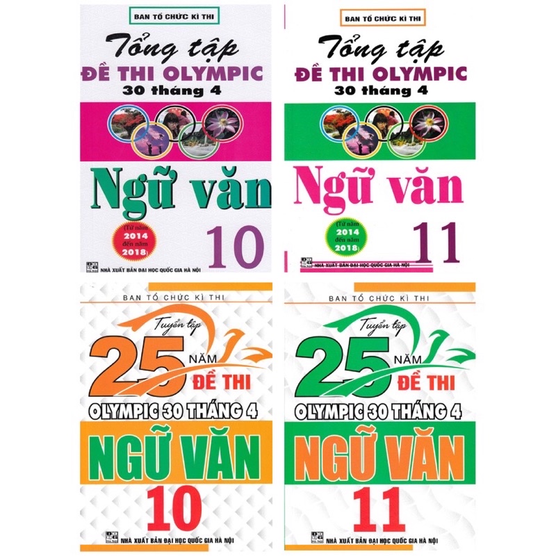 Sách - (Combo 2 cuốn) Tuyển Tập 25 Năm Đề Thi Olympic 30 Tháng 4 + Tổng Tập Đề Thi Olympic 30/4 Môn Ngữ Văn Lớp 10 + 11