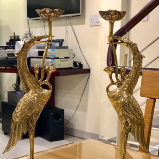 CẶP HẠC BẰNG ĐỒNG CAO 33cm