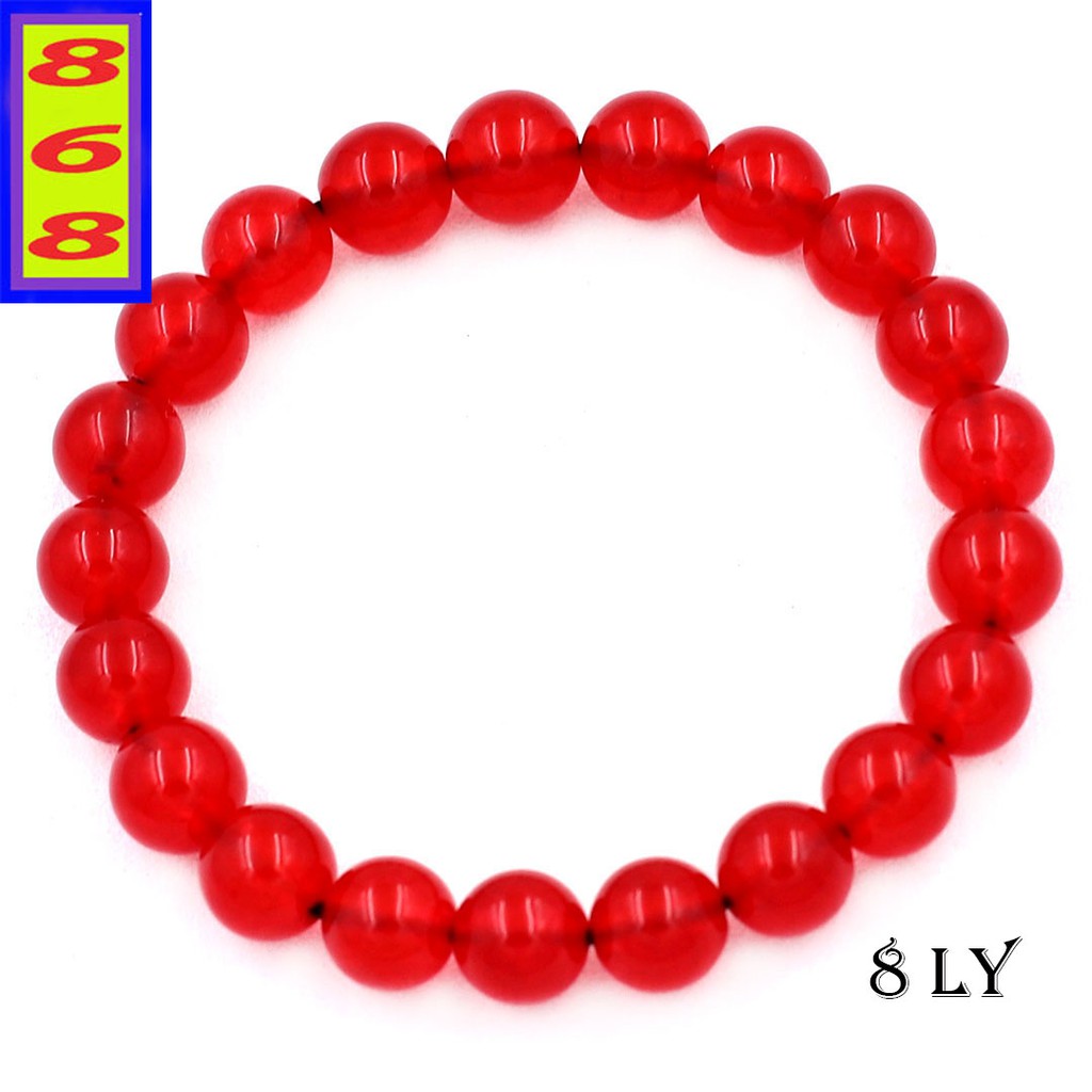 Chuỗi tay Đá Tự Nhiên Đỏ Trơn 8 ly, 10 ly, 12 ly, 14 ly - Hợp mệnh Hỏa, mệnh Thổ - Mang lại may mắn, tài lộc