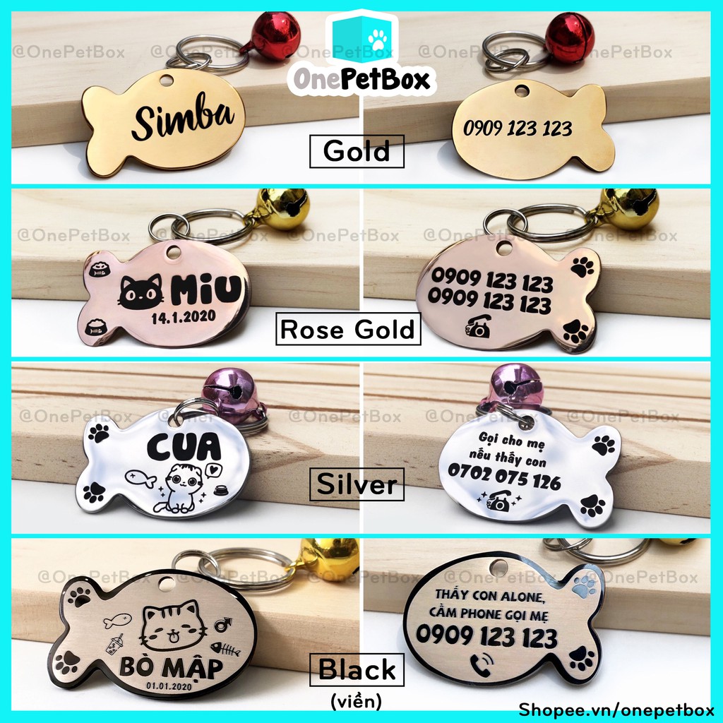 Vòng cho mèo &amp; chó Handmade (kèm thẻ tên INOX) OnePetBox - Dây đeo cổ thú cưng