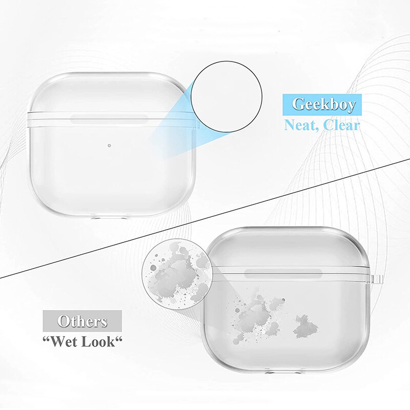 Vỏ bảo vệ hộp sạc bằng PC cứng trong suốt thích hợp cho tai nghe Airpods 3