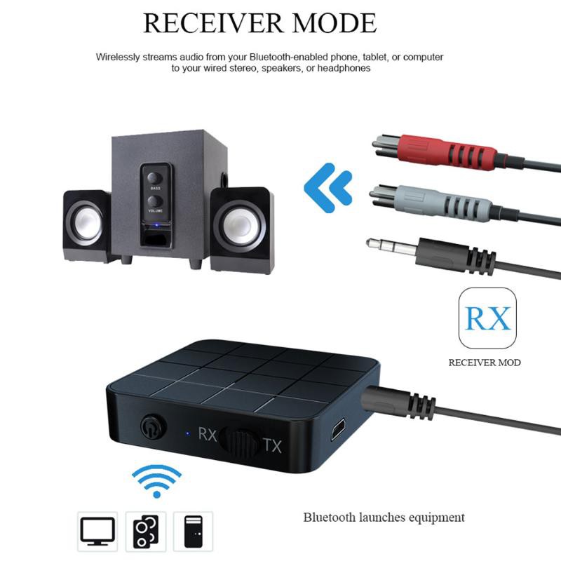 Bộ Phát Tín Hiệu Nhận âm Thanh Bluetooth 5.0 AUX RCA 3.5MM 3.5 Jack USB Âm Nhạc Bộ điều Hợp Không Dây âm Thanh Nổi Dongle Cho Loa PC T V