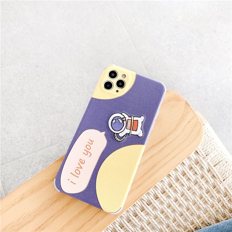 Ốp lưng iphone Love Space thêu viền chống va đập 5/5s/6/6plus/6s/6splus/7/7plus/8/8plus/x/xs/11/12/pro/max/plus/promax