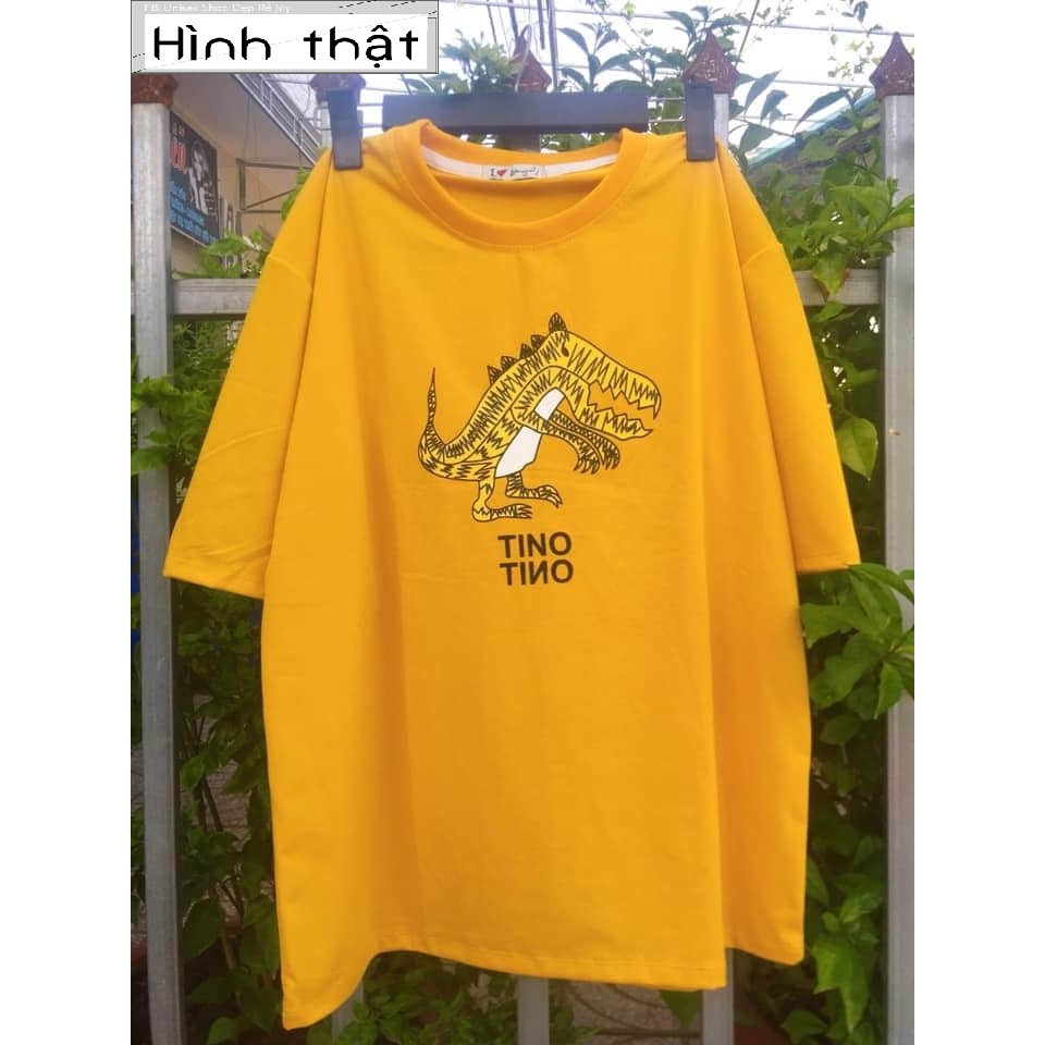 ÁO THUN TEE UNISEX NAM NỮ FORM RỘNG TAY LỠ T-SHIRT CỔ TRÒN CẶP NHÓM KHỦNG LONG MINI NHỎ 142