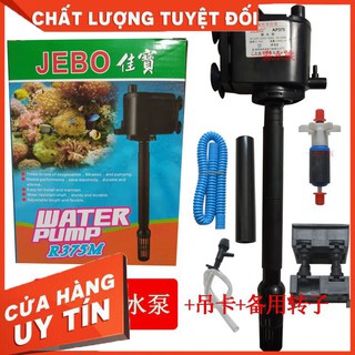Máy bơm nước bể cá hồ cá chìm đầu lọc jebo r375m đẩy cao 0.6 đến 0.9m