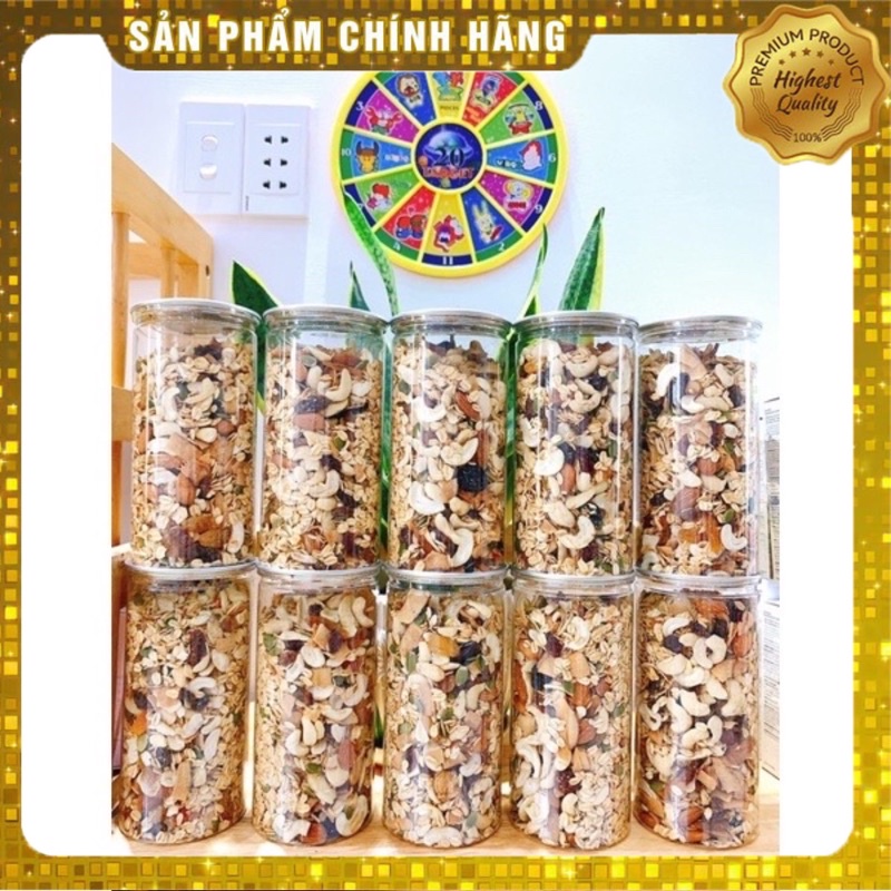 Granola 100% Hạt & Quả Nướng Mật ong rất ngon 500g Giảm cân