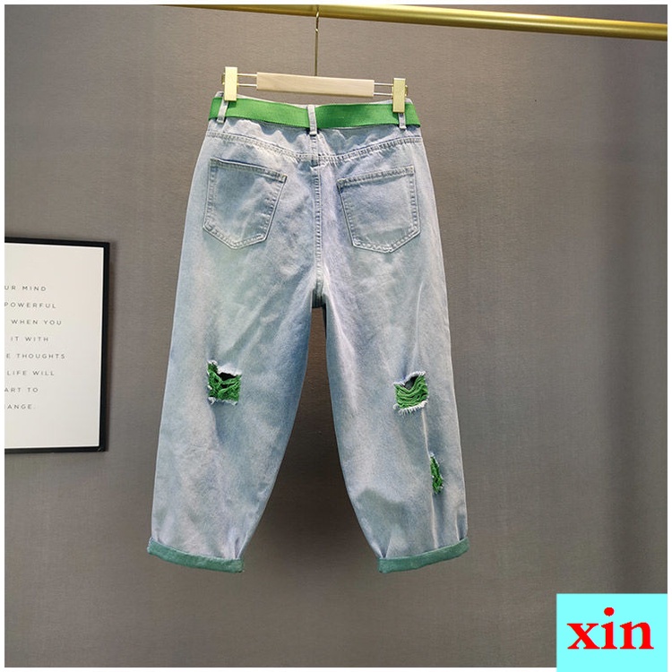 Quần Jean Dáng Rộng Lưng Cao Phối Rách Đính Ngọc Trai Giả Phong Cách Châu Âu Thời Trang Mùa Hè Hàng Mới 2022 Dành Cho Nữ