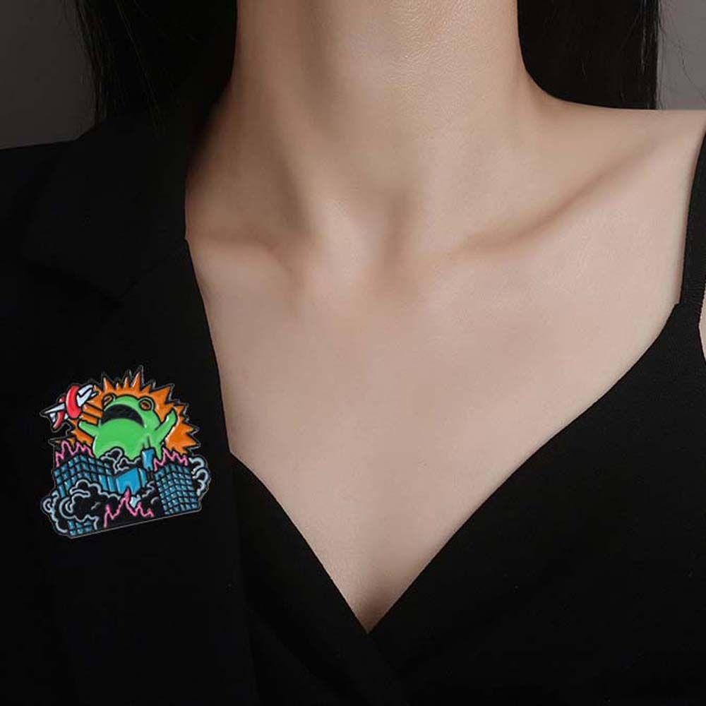 Ghim Cài Áo Hình Nhím / Khủng Long Hoạt Hình Đáng Yêu