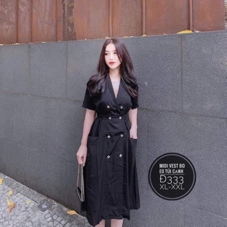 Bigsize Đầm vest nút gỗ 60-85kg[bigsize hcm,hoả tốc]