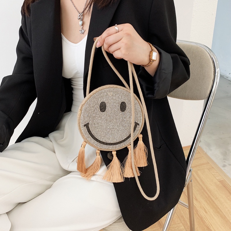Túi cói Vai Bằng Rơm Hình Tròn Thời Trang Mùa Hè 2021 Dành Cho Bạn Nữ
