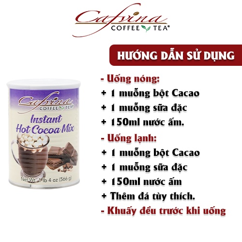 Bột Ca Cao Hòa Tan Quốc Việt 566g Ca Cao Nguyên Chất - Instant Hot Cocoa Mix  - Hộp thiếc