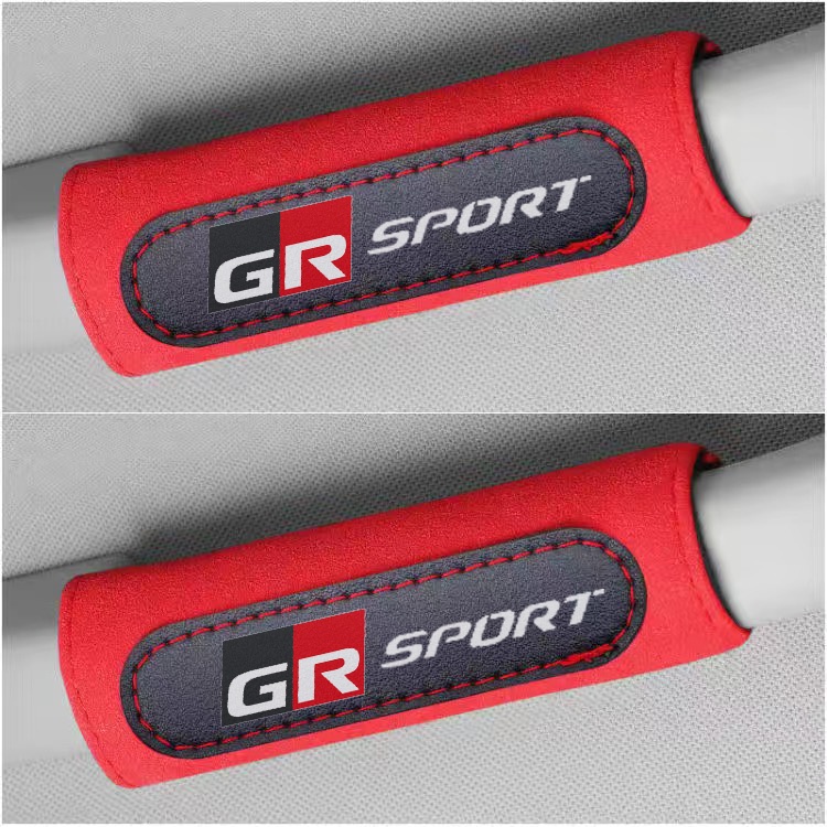 Set 2 Đệm Da Bọc Tay Vịn Xe Hơi Thể Thao Toyota GR Gazoo Racing / GR